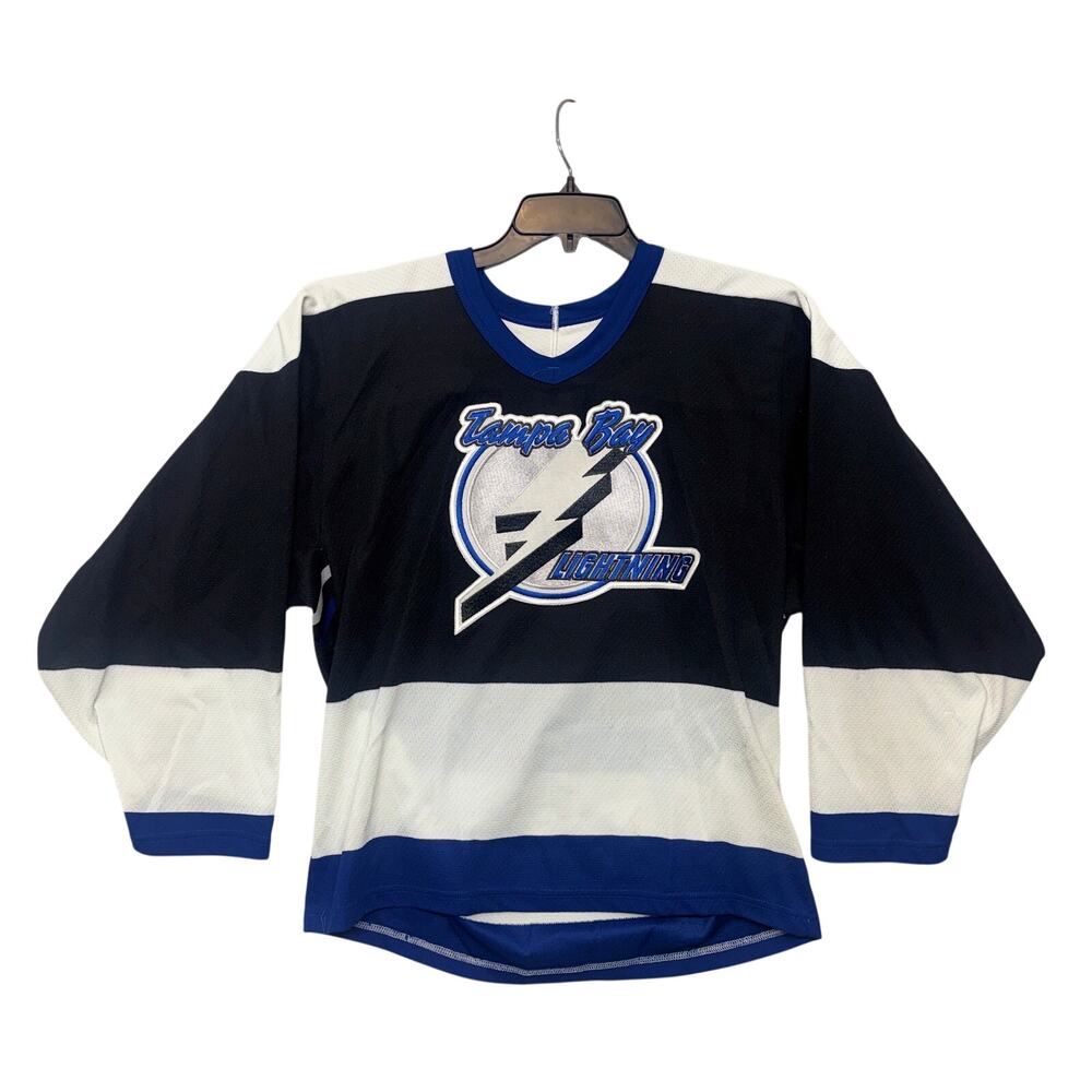 Vintage Tampa Bay Lightning Jersey Small Mens Black NHL Hockey Maska USA 90s